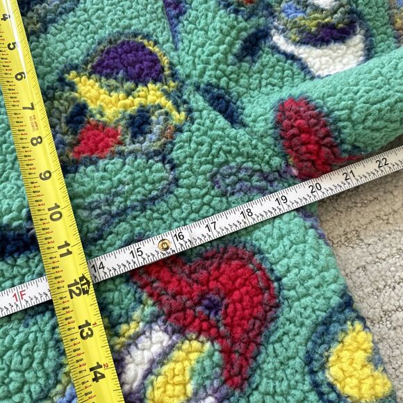 Disney Donald Duck Fuzzy Ugly Sweater Sweatshirt Adult Unisex Size Small Green - Picture 10 of 11